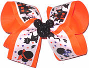 Large Minnie and Mickey Halloween Bow with Glitter Minnie Miniature